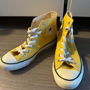 Converse yellow high top sneaker